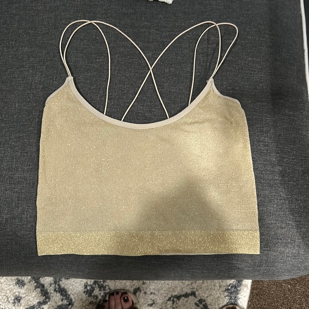 Cute,Gold glitter Crop tank. From COTTON ON